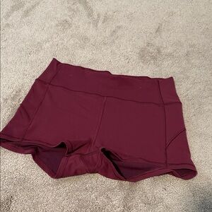 Lululemon Athletica Maroon Athletic Shorts